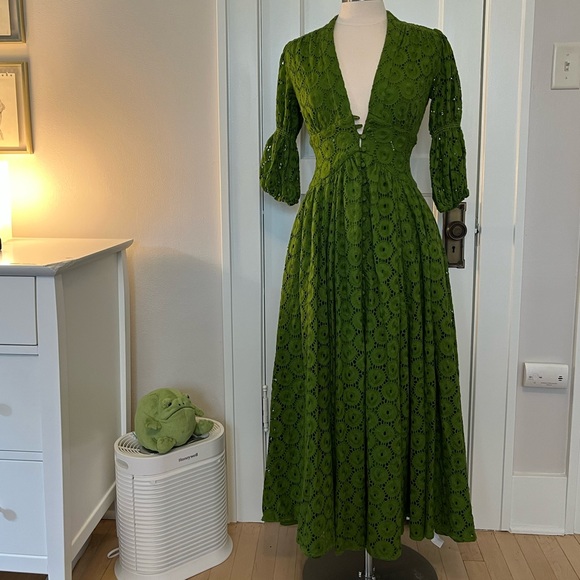 Cult Gaia Willow Eyelet Maxi Dress - Green - Picture 1 of 6